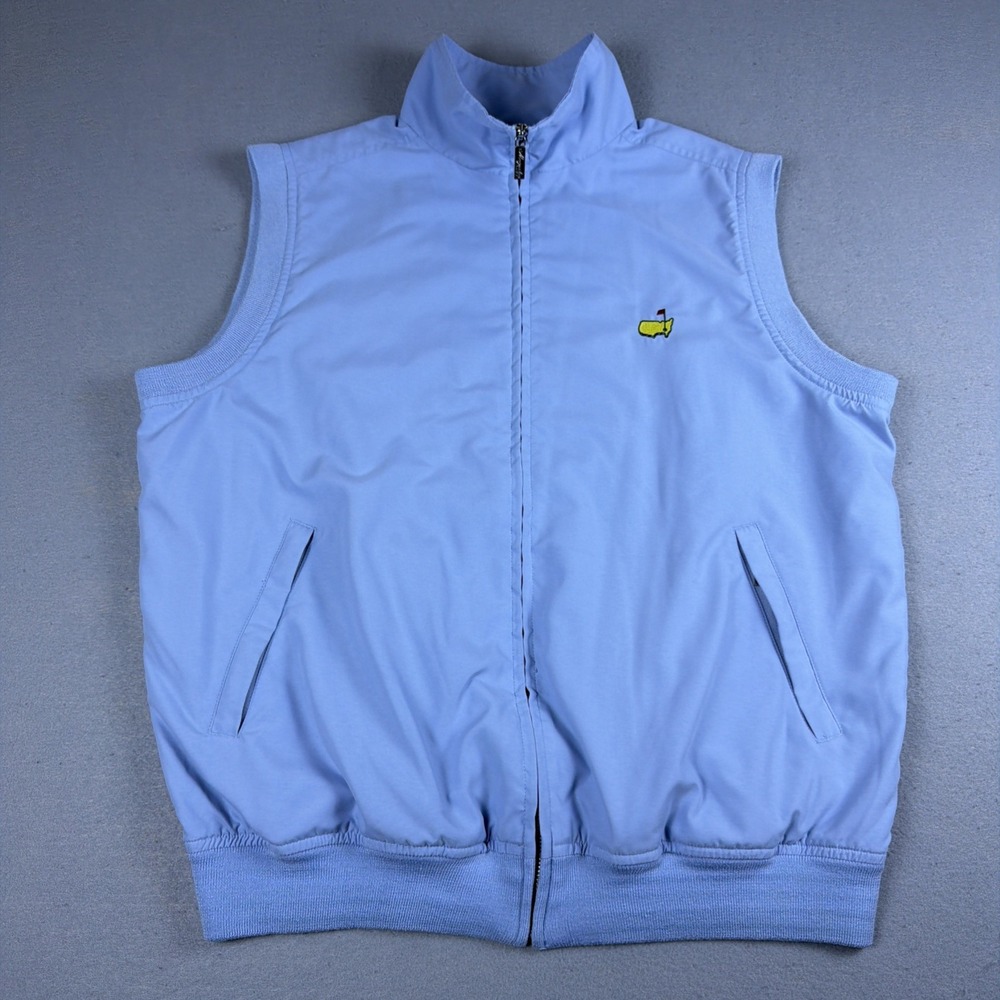 Magnolia Lane Masters Vest Womens Large Blue Full Zip Sleeveless Augusta Golf